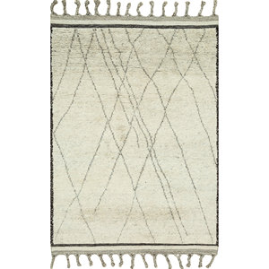 พรมขนสัตว์ถักมือสีเบจและสีน้ำตาลลายเรขาคณิตสำหรับห้องนั่งเล่น ทางเข้าห้องนอน ห้องโถง-PKWL-449 - Product Image 1