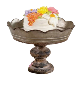 Modern Style Galvanized Finished Fruits Dessert <b>Cake</b> Holder Handmade Single <b>Tier</b> Tabletop Decorative Metal <b>Cake</b> <b>Stand</b> - Product Image 2