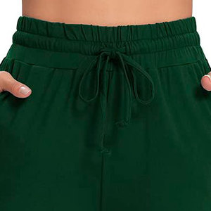Pantalon de survêtement évasé lourd de haute qualité pour femmes avec ceinture à cordon de serrage Couleur unie Style avant plat pour l'hiver - Product Image 5