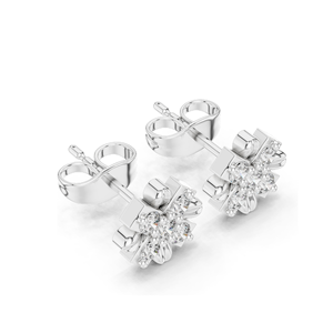 ต่างหูเพชรแล็บ 3.1 กรัม น้ำหนัก 0.31 กะรัต ความใส VVS-VS ทอง 18KT, 14KT, 10KT และเงิน 925  มอยส์ซาไนต์ และทองคำขาว ทองคำเหลือง ทองคำขาว - Product Image 6