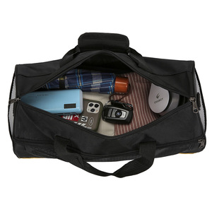 Toile de grande capacité pour femmes Gym Fitness Weekender Sac fourre-tout de nuit Logo personnalisé Doublure en polyester Chaussures Compartiment Sac de voyage - Product Image 5