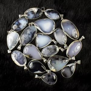 สินค้ามาใหม่สร้อยคอเงินชุบ Dendrite โอปอลเครื่องประดับอัญมณีหนามเตยขัดสูงอัญมณีแฟชัน - Product Image 1