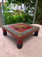 Support de Prière Carré en Bois Artisanal Moderne de Qualité Supérieure Tradebyd – Élégant Meuble Mandir pour Culte à Domicile et Décoration de Fêtes