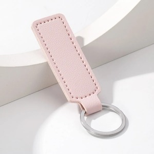 Porte-clés en cuir Pu brillant Double face personnaliser fil cadeau porte-clés Pu porte-clés simples porte-clés - Product Image 4