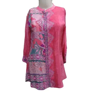 Hoa dân tộc hạnh phúc: Viscose Crepe Ấn Độ váy kurti, phụ nữ dân tộc mặc hoa dân tộc hạnh phúc: Viscose Crepe Ấn Độ váy kurti