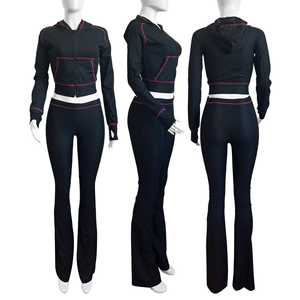 Ensemble de survêtement pour femmes en molleton respirant à manches longues et ample, style streetwear d'hiver, pantalon de survêtement et sweat-shirt décontracté en deux pièces - Product Image 3