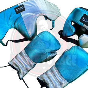 Equipos de Boxeo de Cuero Genuino para Adultos, Duraderos, Totalmente Personalizables, Servicio OEM ODM, Venta Exitosa, Color Azul, FIGHT to CAGE GEARS - Product Image 6