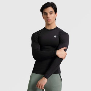 Camisetas Interiores de Compresión de Manga Larga Negras para Hombre GA - Product Image 1
