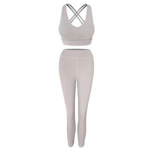 Soutien-gorge et leggings de sport à motif solide réversible pour femmes ensemble de yoga athlétique pour vêtements d'entraînement de fitness - Product Image 5