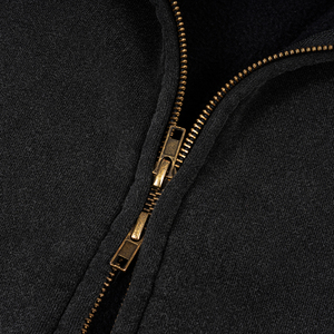 Custom Double Layer Hood <b>Black</b> Vintage Zip up <b>Hoodie</b> Drop Shoulder Boxy <b>Oversized</b> Acid Wash Hoodies for Men - Product Image 3