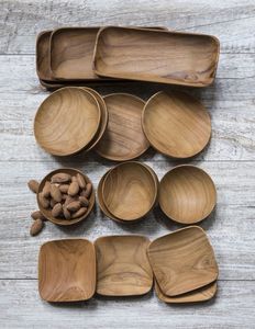 Assiette en bois de haute qualité et dessus de table fait main et vaisselle avec logo personnalisé et assiette en bois au prix de gros - Product Image 4