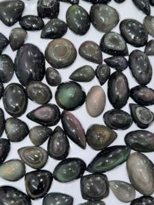 Lote de piedras preciosas sueltas de jaspe verde cabujón colgante de obsidiana arcoíris Natural de calidad AAA + para joyería fina para colgantes de pendientes - Product Image 2