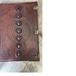 Agate 7 Chakra Stone Diarios de cuero hechos con algodón Páginas de papel hechas a mano Ideal para reventa por Journal Makers - Product Image 1