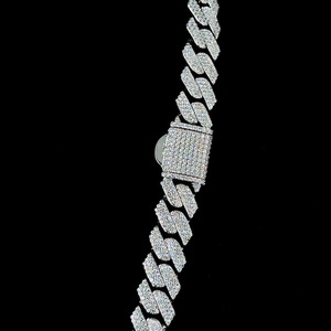 <b>Iced</b> <b>Out</b> Cuban Link <b>Chain</b> 925 Sterling Silver VVS Moissanite Diamond Hip Hop Necklace Miami Cuban <b>Chain</b> Unisex - Product Image 3