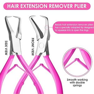 Kit de herramientas de extensión de cabello humano de nailon alto Juego de alicates de abalorios todo en uno Premium Kit de herramientas de extensión de cabello completo de acero inoxidable - Product Image 3