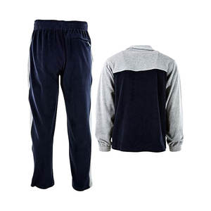 Comfortable Mens <b>Velour</b> <b>Tracksuit</b> with Zip Pockets Designed for Athleisure Casual Wear and Everyday Style Navy Grey - Product Image 5