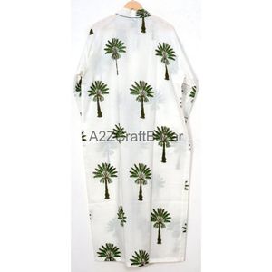 Beau kimono en coton à fleurs blanches Vêtements de nuit confortables pour femmes et vêtements de nuit thermiques Peignoir de printemps en gros avec logo sur le devant - Product Image 6