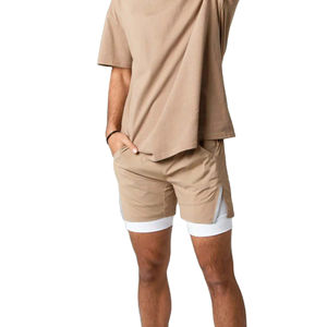 2025 Men's Double <b>Layer</b> Training Shorts Quick-Drying Breathable for Gym Outdoor Sports & Fitness Solid Pattern for Yoga Jogging - Product Image 5