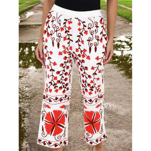Pantalon Harem Bohème Brodé Fait Main, Pyjama Unique Style Hippie Respirant, Cadeau de Festival pour Elle - Product Image 2