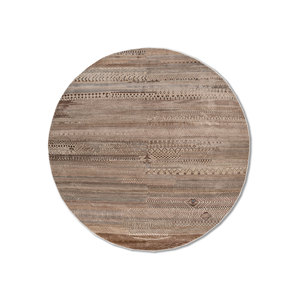 พรมไหมพรมผสมไหมไผ่ถักมือสีเบจและสีน้ำตาลลายทางแบบทอเรียบสำหรับห้องนั่งเล่นหรือทางเดินในบ้าน-Les-2736 - Product Image 1