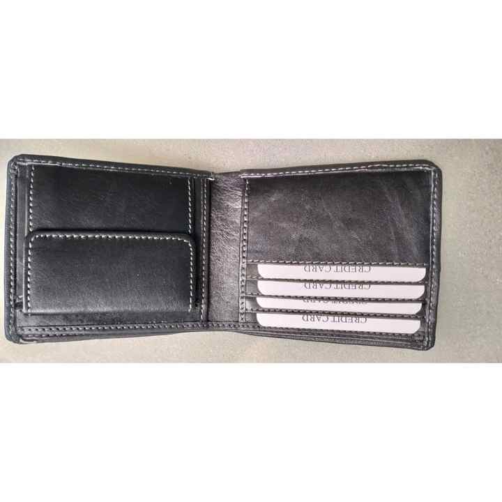 Trends Genuine Leather Wallet Birthday Valentines Gift Real Cowhide Leather Wallet Men's Pocket Purse for Cash Cards Holder Use