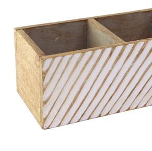 Reposapiés de cuchara de madera texturizada de línea blanca más vendidos y pinzas para ollas, soporte para utensilios de cocina para encimera, uso en restaurante - Product Image 4