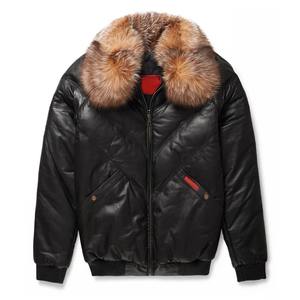 Mens Faux Fur Hood Puffer Jacket | <b>Winter</b> Insulated Quilted <b>Coat</b> | Warm PU Leather-Look Outerwear - Product Image 5