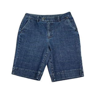 Nouveauté Short en jean taille moyenne pour femmes, longueur genou, style droit, shorts d'été 100% coton de haute qualité - Product Image 1