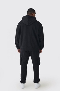 Servicio OEM 2024 invierno personalizado de gran tamaño de algodón pesado de los hombres Premium chándal de alta calidad conjunto básico de talla grande oferta al por mayor - Product Image 3