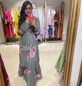 Exclusivo tradicional señoras elegante indio pakistaní Salwar traje estilo Anarkali vestido hasta el suelo Ropa Étnica India para mujeres - Product Image 4