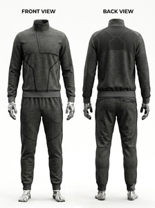 Conjunto Deportivo para Hombre, Color Gris Jaspeado, Chaqueta con Cierre de Cremallera y Pantalones Deportivos, Ropa Deportiva Informal para Entrenamiento - Product Image 2