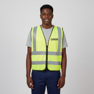 Gilet de sécurité réfléchissant LED extérieur haute visibilité vert fluorescent imperméable avec logo personnalisé OEM ANSI Classe 1 - Product Image 1