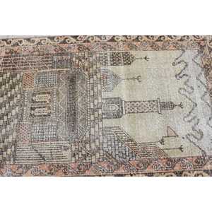 Tapis vintage, tapis turc décoratif 3,3x5,2 pieds, tapis camouflage marron orange - Product Image 5