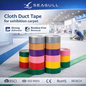 Factory Price Custom <strong>Colored</strong> Strong Adhesive Residue Free Cloth <strong>Duct</strong> <strong>Tape</strong> for Carpet Edge Binding in Exhibition Weddings - Product Image 1