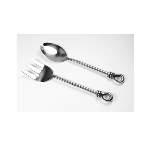 Juego de Cubiertos para Servir Ensaladas de Alta Calidad con Diseño de Hojas para Hotel y Cocina, Juego de Cubiertos de Acero Inoxidable y Latón de 8 Piezas para el Hogar - Product Image 6