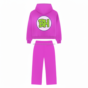 Premium <b>Fleece</b> Tracksuit 360 GSM Soft Cotton Blend Fabric Breathable Thick Material <b>Navy</b> Blue Custom Logo Tracksuit - Product Image 2