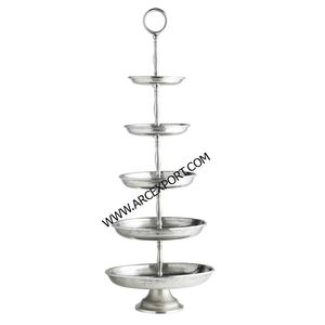 Support de gâteau en argent galvanisé à 3 niveaux de la meilleure qualité Support de gâteau de vaisselle de conception unique pour les fournitures de cuisson au prix le moins cher - Product Image 5