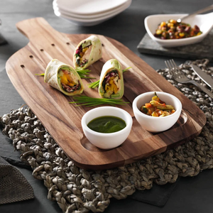 Nouvelle arrivée planche à découper en bois naturel assiette de service vaisselle pour restaurants en gros bon prix du Vietnam - Product Image 4