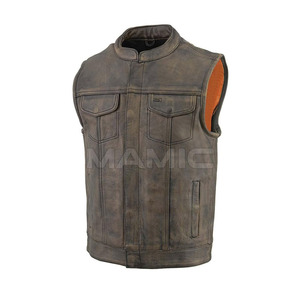 Gilet en cuir de moto pour hommes Gilet en cuir de haute qualité fabriqué au Pakistan pour la vente en ligne - Product Image 5