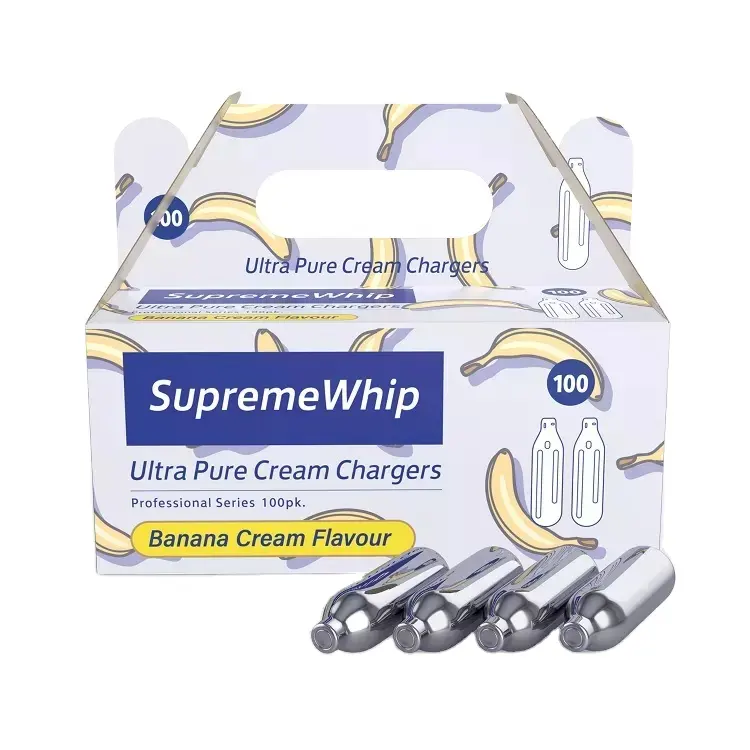 Dụng Cụ Nhà Bếp Thương Hiệu Tùy Chỉnh Bán Chạy Nhất Bộ Sạc Kem Hương Chuối SupremeWhip 8.2G Hàng Đầu Xuất Khẩu