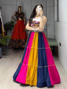 Rayón especial Navratri étnico de alta calidad con Gamthi Work Lehenga Choli mujer fabricante de moda de la India - Product Image 4