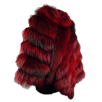 Blouson Bomber OEM Femme en Fourrure de Renard Rose Rouge, Fermeture Éclair, Chauffant, Respirant, Écologique, Modèle Adulte, Meilleures Ventes Hiver