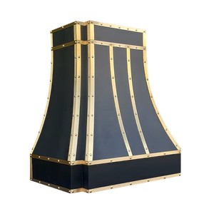 Mui xe màu đen sang trọng tùy chỉnh với dây đai và đinh tán bằng đồng | mui xe kim loại cổ điển hiện đại cho biệt thự và nhà bếp thiết kế - Product Image 2