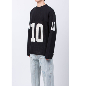 Suéter de ganchillo de punto de hombre de manga larga con cuello redondo y logotipo de diseño de invierno personalizado, jersey de malla de punto, suéteres de hombre - Product Image 5