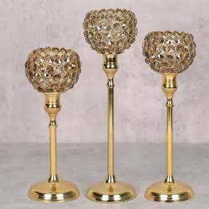 Latest Design <b>Crystal</b> Votive Candle Holder Centerpiece Wedding Decoration <b>Crystal</b> Diamond Antique Jar Silver Plated Home Decor - Product Image 2