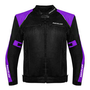 Veste de course de moto d'été unisexe, équipement de protection extérieur respirant avec col montant et motif de décoration pour l'équitation - Product Image 1