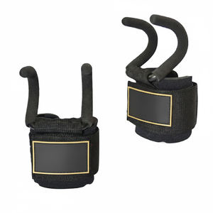 QASWA SPORTS Sangles de poignet à crochet à adhérence avancée personnalisables unisexes Revêtement en néoprène Protection antidérapante pour entraînement de traction lourd - Product Image 5