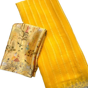 Desgaste de rutina Fancy Cut Border Work Peso ligero Pure Shimmer Georgette Patrón Longitud larga Fancy Saree con pieza de blusa - Product Image 1