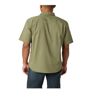 Export Oriented Oversize Stylish Solid Color Stand 100% Cotton <b>Men's</b> <b>Shirt</b> Short Sleeve Pulse Size Best Selling Bangladesh - Product Image 2