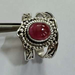 Navya <b>Craft</b> Handmade 925 Sterling Silver Women's <b>Ring</b> Boho Christmas Anniversary Jewelry with Carnelian Ruby IGI Certified - Product Image 3